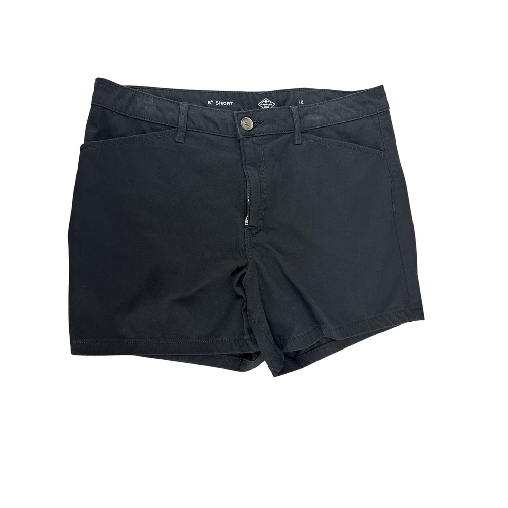 St Johns Bay Black Chino Shorts 12 Stretch Mid Rise Minimalist Classic Preppy